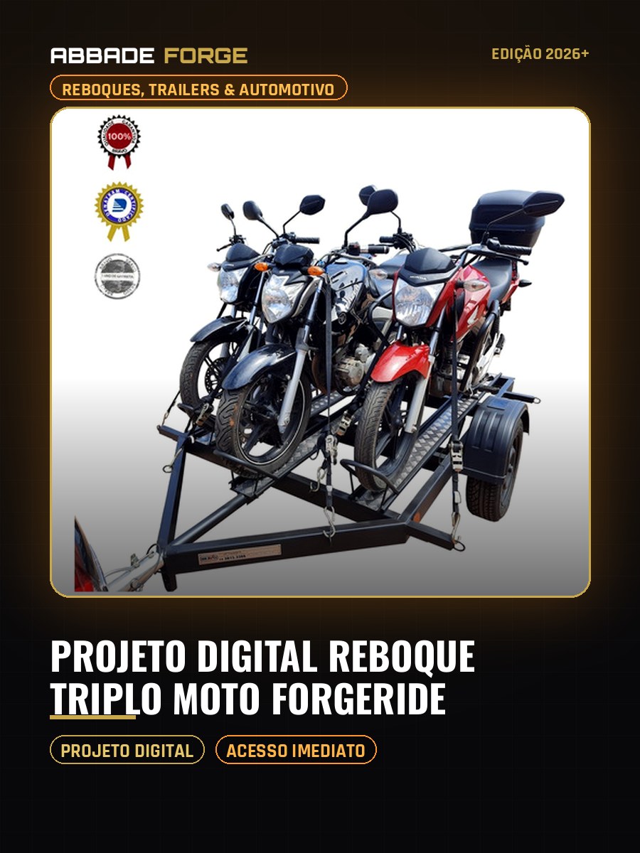 Projeto Digital Reboque Triplo Moto ForgeRide