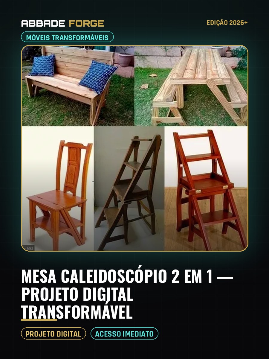 Mesa Caleidoscópio 2 em 1 — Projeto Digital Transformável