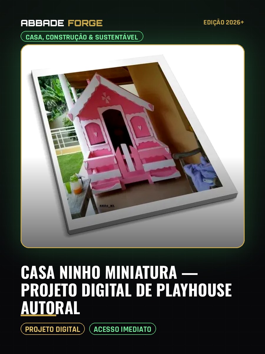 Casa Ninho Miniatura — Projeto Digital de Playhouse Autoral