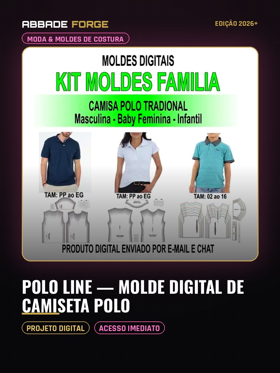 Polo Line — Molde Digital de Camiseta Polo