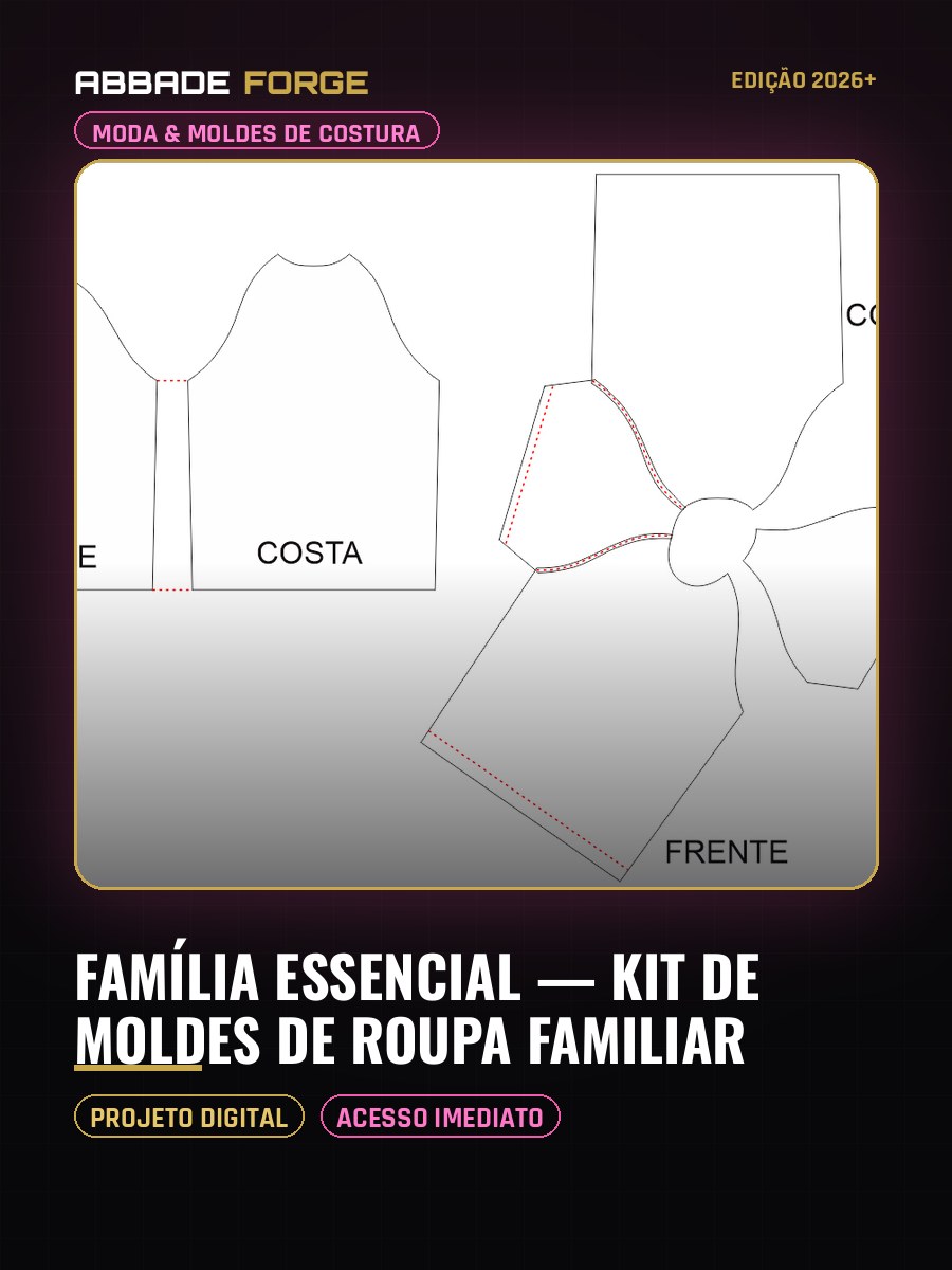 Família Essencial — Kit de Moldes de Roupa Familiar