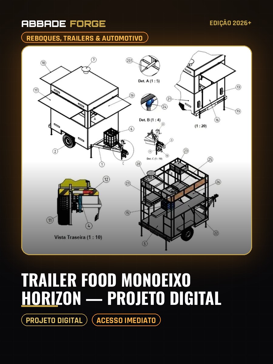 Trailer Food Monoeixo Horizon — Projeto Digital