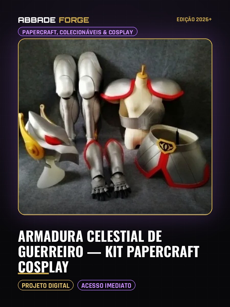 Armadura Celestial de Guerreiro — Kit Papercraft Cosplay