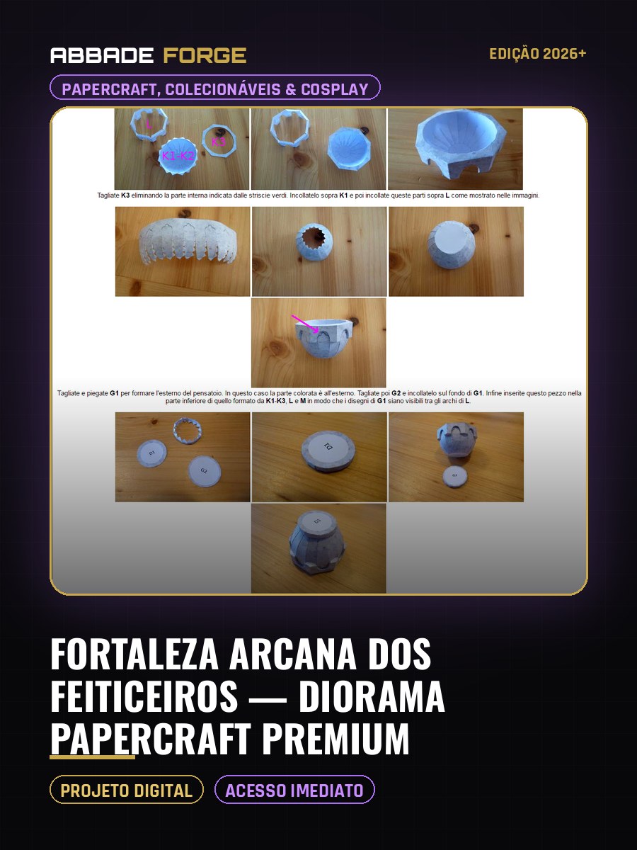 Fortaleza Arcana dos Feiticeiros — Diorama Papercraft Premium