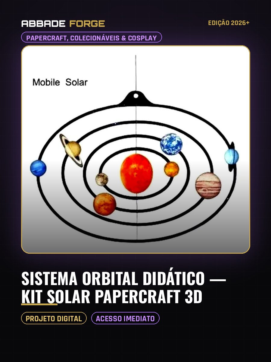 Sistema Orbital Didático — Kit Solar Papercraft 3D
