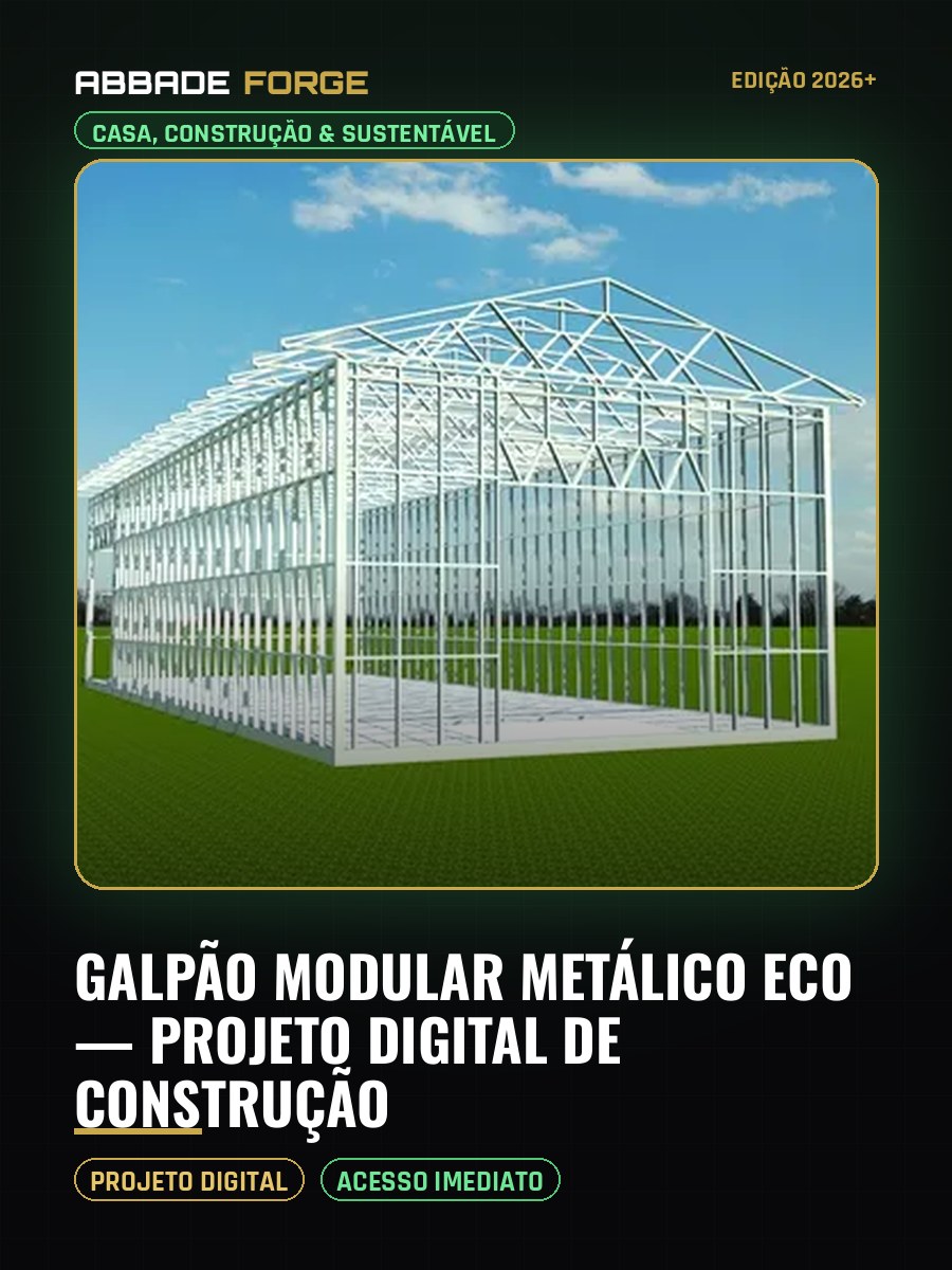 Galpão Modular Metálico Eco — Projeto Digital de Construção